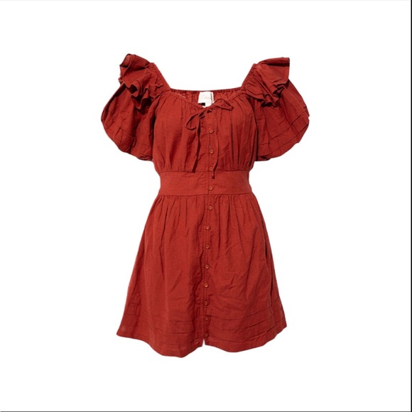 NWT Cleobella Tana Mini Dress Brick - Picture 2 of 7